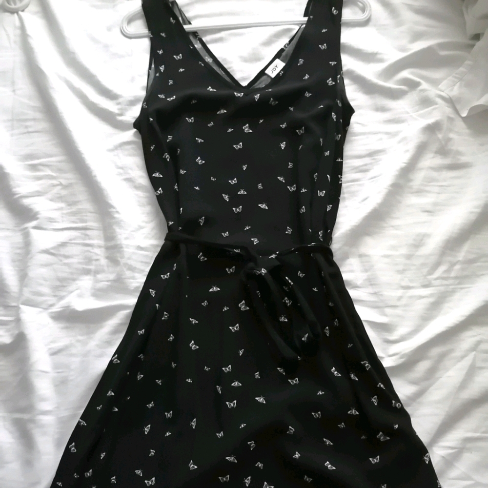 Black sundress butterfly print